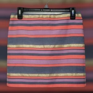 J. CREW METALLIC Striped Mini Skirt‎